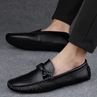 Hot selling Business men's loafers Classic retro gentleman style Outdoor leisure walking Daily office Slip on Black brown shoes 2