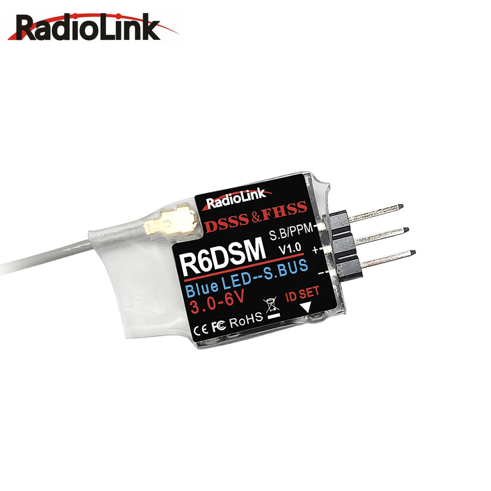 

Радиочастотный приемник Radiolink R6DSM 2,4G 10CH, мини-приемник SBUS/PWM, подходит для гоночных дронов, совместимых с AT9S/AT10/AT10II