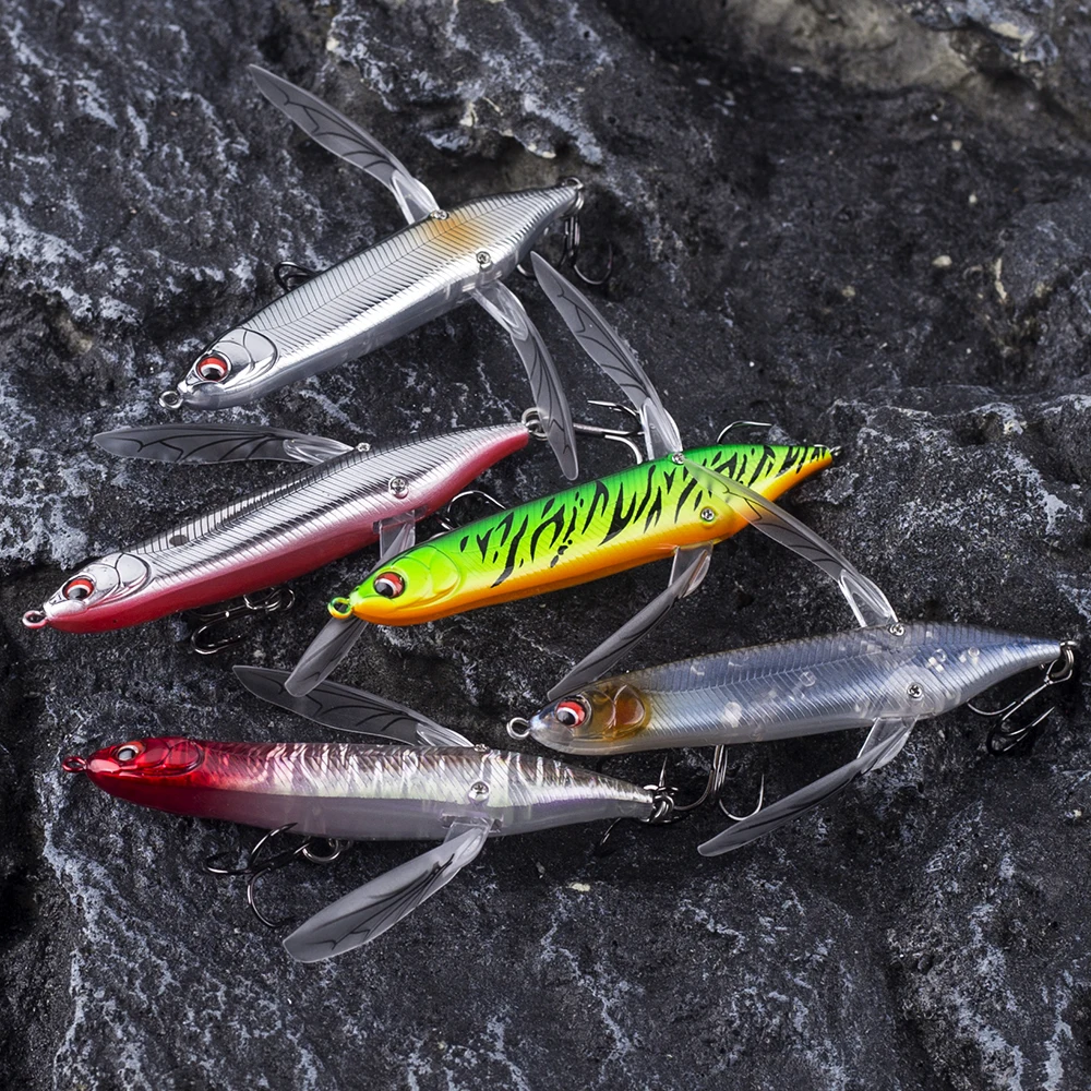 Fishing Lures CCLTBA Dragonfly Minnow Bait 8cm 6.5g Topwater Hard Body Wings Insect Lure Wobbler Pencil Baits Tackle fishing lure