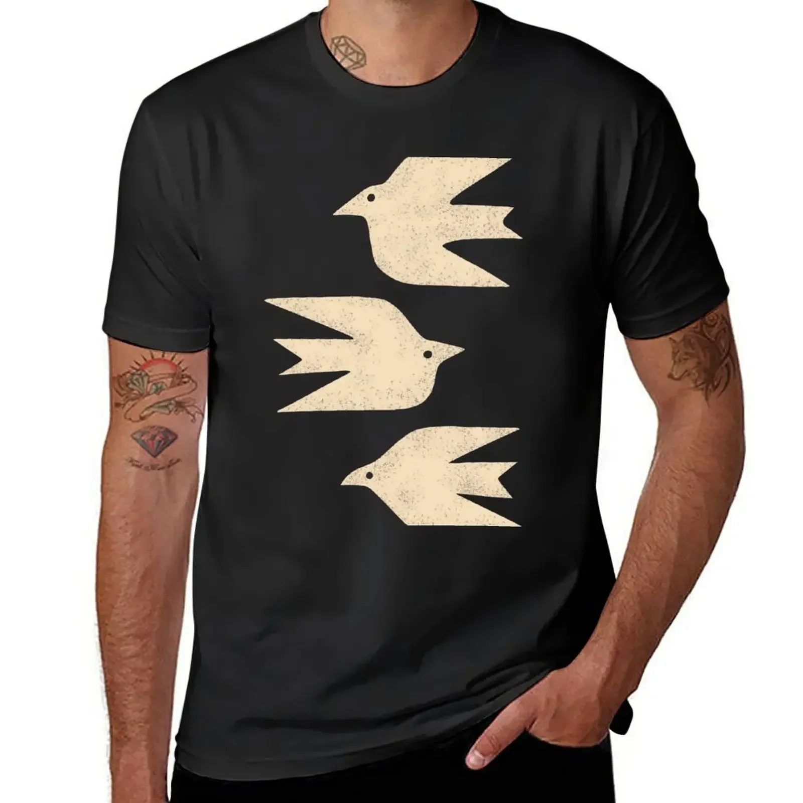 

Doves in Flight T-Shirt sweat quick-drying aesthetic clothes mens t shirts