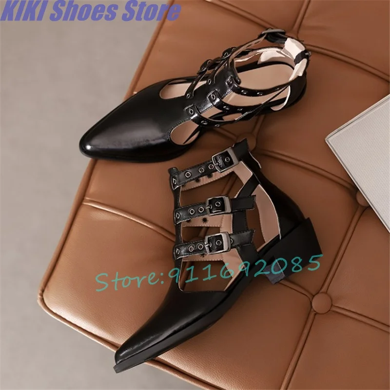 

New medium-heeled short boots for women, pointed-toe ankle boots, thick-heeled sequined boots, fashionable low-heeled boots for