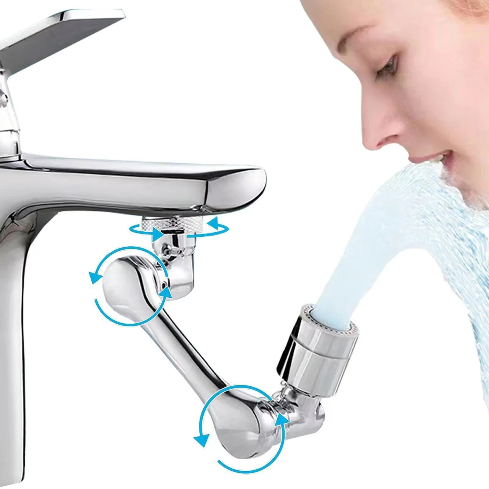 1080° Swivel Faucet Extender Universal Sink Water Aerator 2 Mode Splash Filter Extension Kitchen Tap Water Saving Adaptor