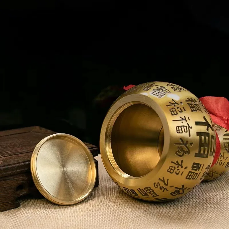 

Pure Copper Baifu Gourd Ornaments Living Room Home Decoration Technology Beautiful Appearance Exquisite Workmanship