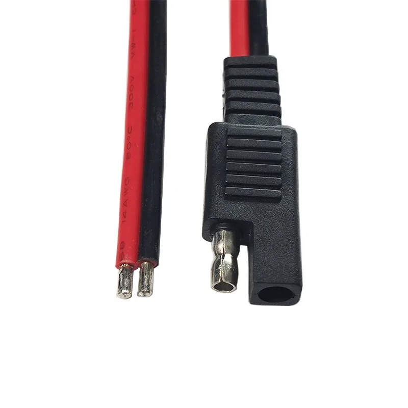 SAE 2 핀 퀵 커넥터 분리 플러그, 15CM, 14awg SAE 연장 케이블, 오토바이 발전기 태양 전지 패널 용 와이어 하네스, 2 개