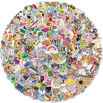 200 pezzi di cartone animato in PVC piccolo fresco carino decorativo adesivi fai da te custodia da viaggio per notebook telefono cellulare tazza casco per chitarra decalcomanie decorative