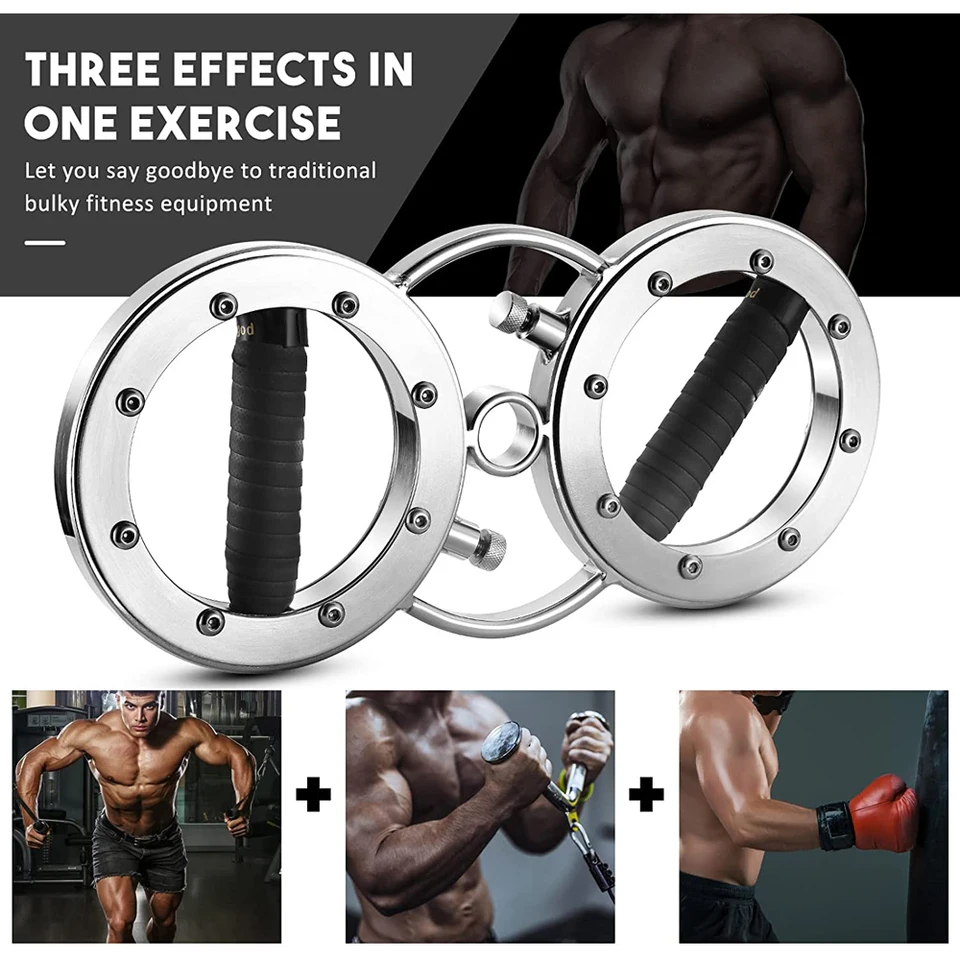 ARM Machine onderarmtrainer/draaiende brandspiertrainingssnelheid Spinner/hand en onderarmbrandmachine, 360 graden roterende grepen voor thuisgymnastiek,Zilver,18lbs