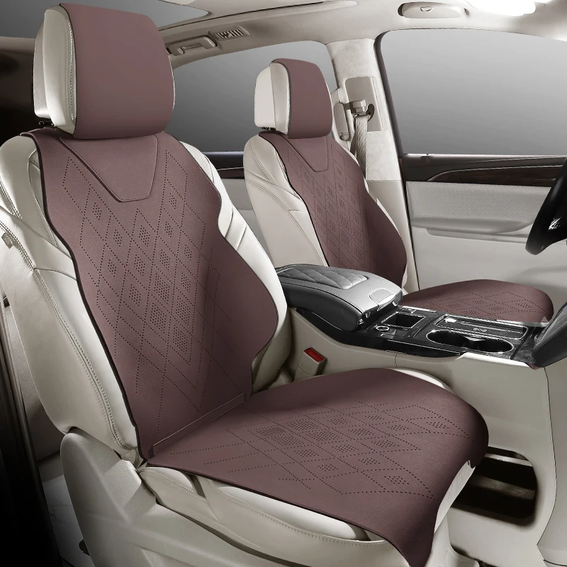 범용 자동차 액세서리 스웨이드 새들 시트 쿠션 패드, 90% 세단 SUV용 하프 커버, 범용 세트 커버, 단 4 개 시트 