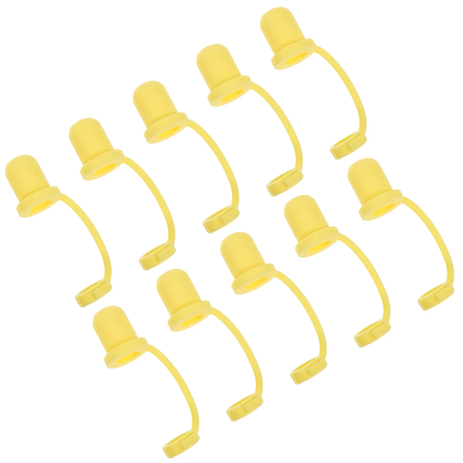 10 Pcs Handheld Shower Head Holder Straw Cap Cute Plug Hat Covers Cup Lid Yellow Reusable Caps Tumbler Protector Baby
