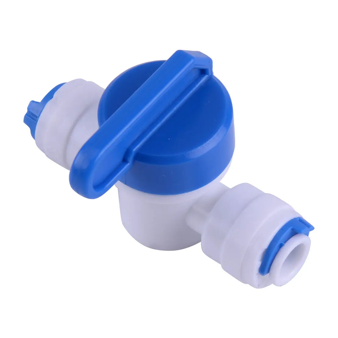 

5 шт. 14 дюймов встроенный Новый шаровой клапан для подключения запорного отверстия для очистителя воды обратного осмоса с белым и голубым пластиковым клапаном 5,3x3,6 см
