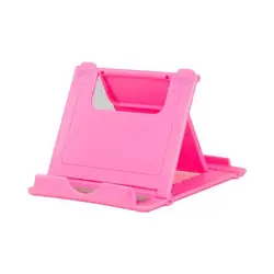 Compact Foldable Phone Stand: Adjustable Multi - Color Desktop Holder for Smartphones & Tablets (Pink)