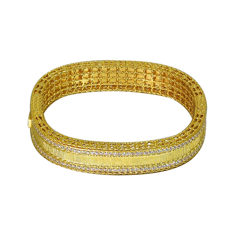

Gold Bangle Bracelets For Women Luxury Brand Designer Jewelry Vintage Bangles Exquisite Copper Accessories Christmas Gifts