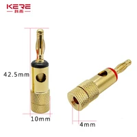 20pcs/Set 4mm Banana Plug Pure Copper Gold Plated Speaker Wire Amplifiers Audio Video Connectors 6