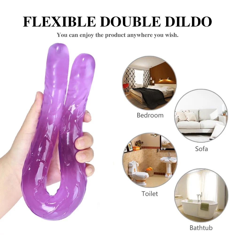 Sex Toys 44 cm Long Double Dildo for Couples Lesbian Vagina Masturbation Anal Massage