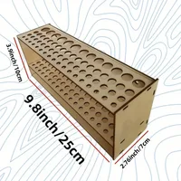67-Slot Wooden Brush Holder Premium Double-layer Durable Artist Desk Organizer Pencil Paint Brushes Storage Art Craft 6