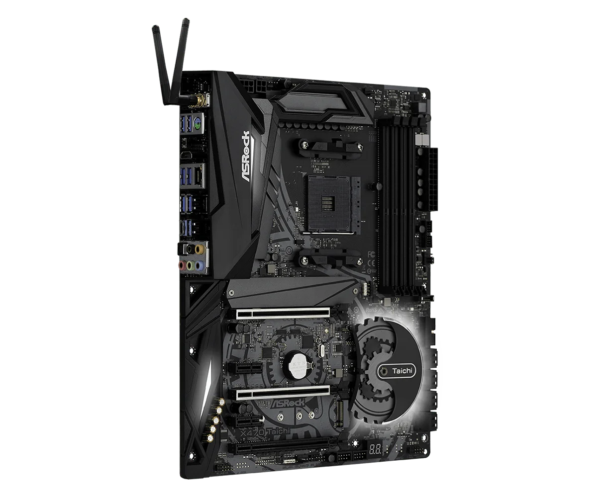 X470 Motherboard ASROCK X470 Taichi AM4 DDR4 64GB PCI-E 3.0 2×M.2