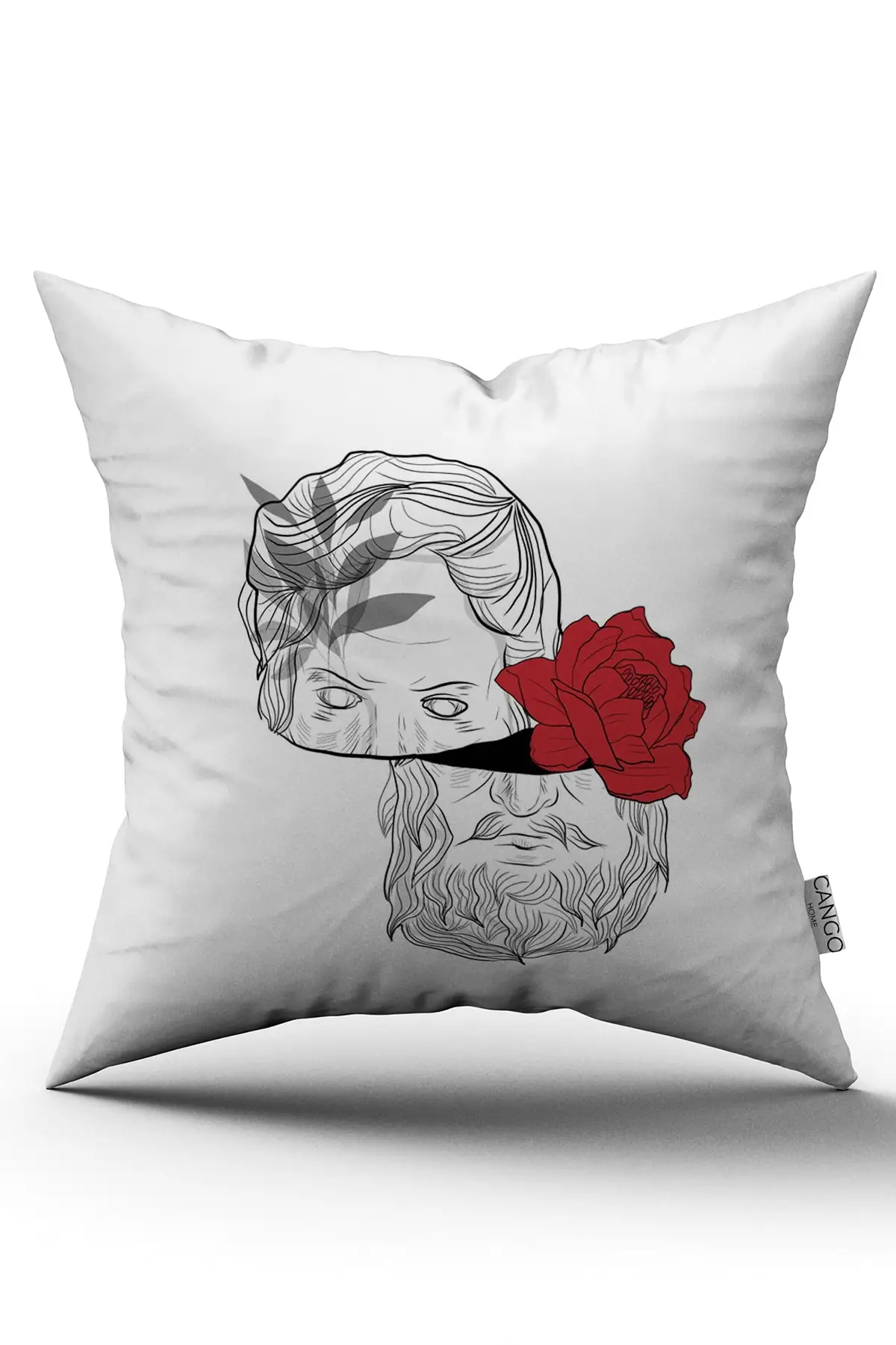 White Black Modern Rose and Sculpture Figured Digital Printed Roller Case CGH543 | Дом и сад