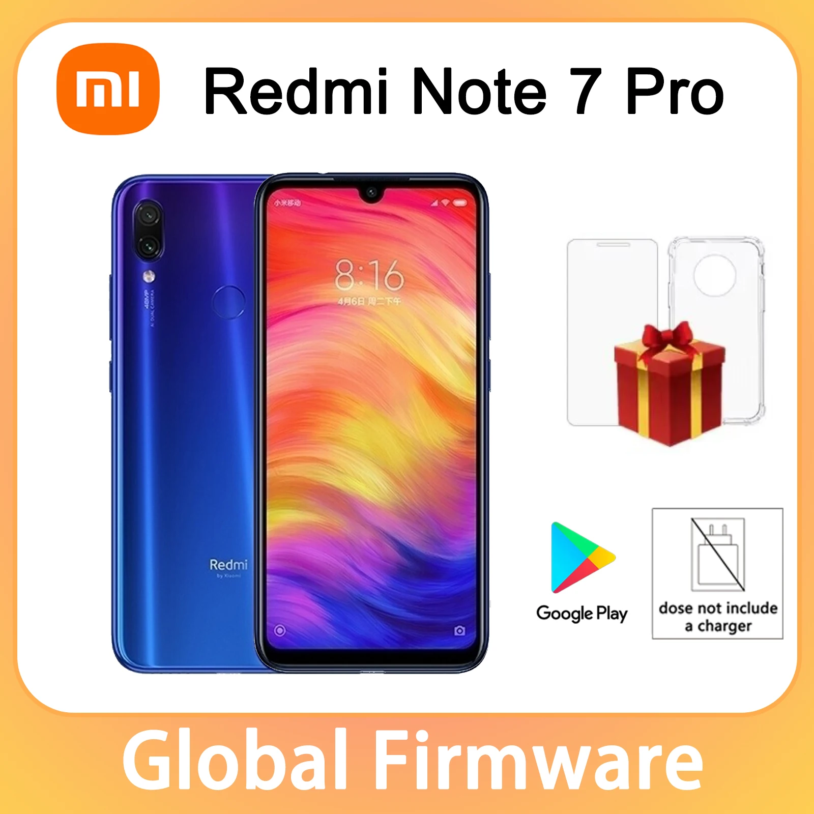 Xiaomi Redmi Note 7 Pro Smartphone Global Firmware 4000mAh 6G 128G Message Free Adapter EU.UK. US, AU Used Phone no charger