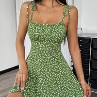 Women's Summer Floral Spaghetti Strap Beach Short Dress,Womens Dresses,Woman Clothing,Woman Clothes,Sundress,New in Dress 2025 - Image 4