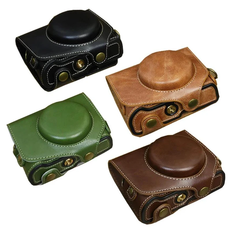 Custodia Per Fotocamera In Pelle Per Canon G7 X Mark Ii ,G7X Ii ,G7X Mark Iii Borsa Protettiva Per Il Trasporto Con Cinturino