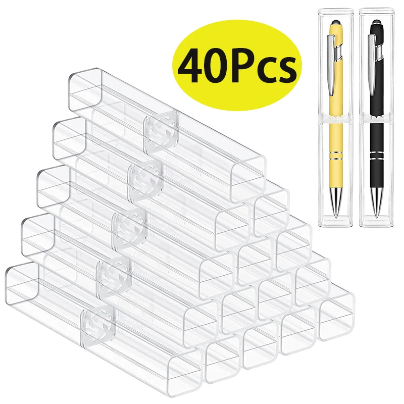 

40Pcs Pencil Case Ballpoint Pen Case Containers Display Empty Single Storage Box Holder Container Boxes