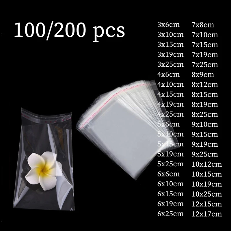 

Self sealing transparent plastic bag, jewelry self-adhesive packaging, cellophane, jewelry, cookies, gifts and candy packaging