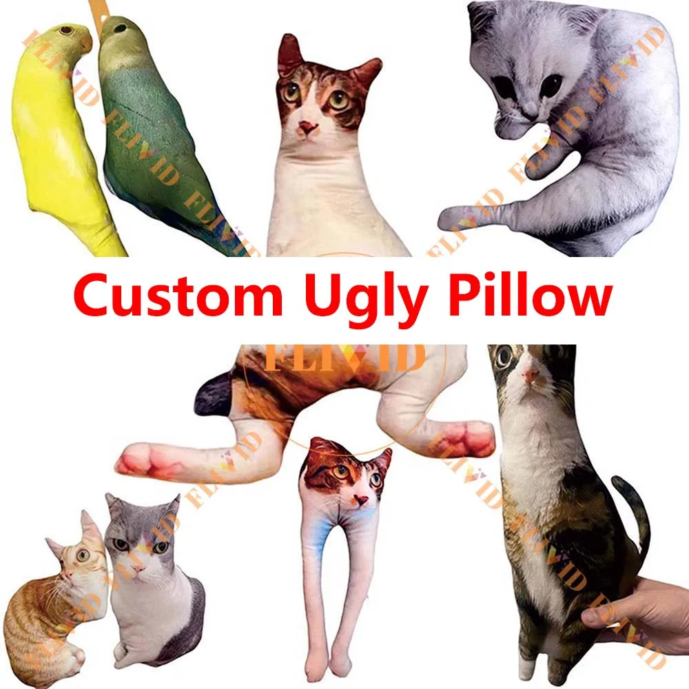 Personalized Ugly Dog/Cat Pillow,Custom 3D Pet Pillow,Customized Animal Pillows,Pet Loss Memorial Birthday Gift,Pet Lover Gift 5