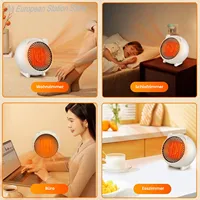 Мини-керамический вентилятор, портативный электрический обогреватель, тихая энергосберегающая для домашнего офиса, спальни — изображение 2