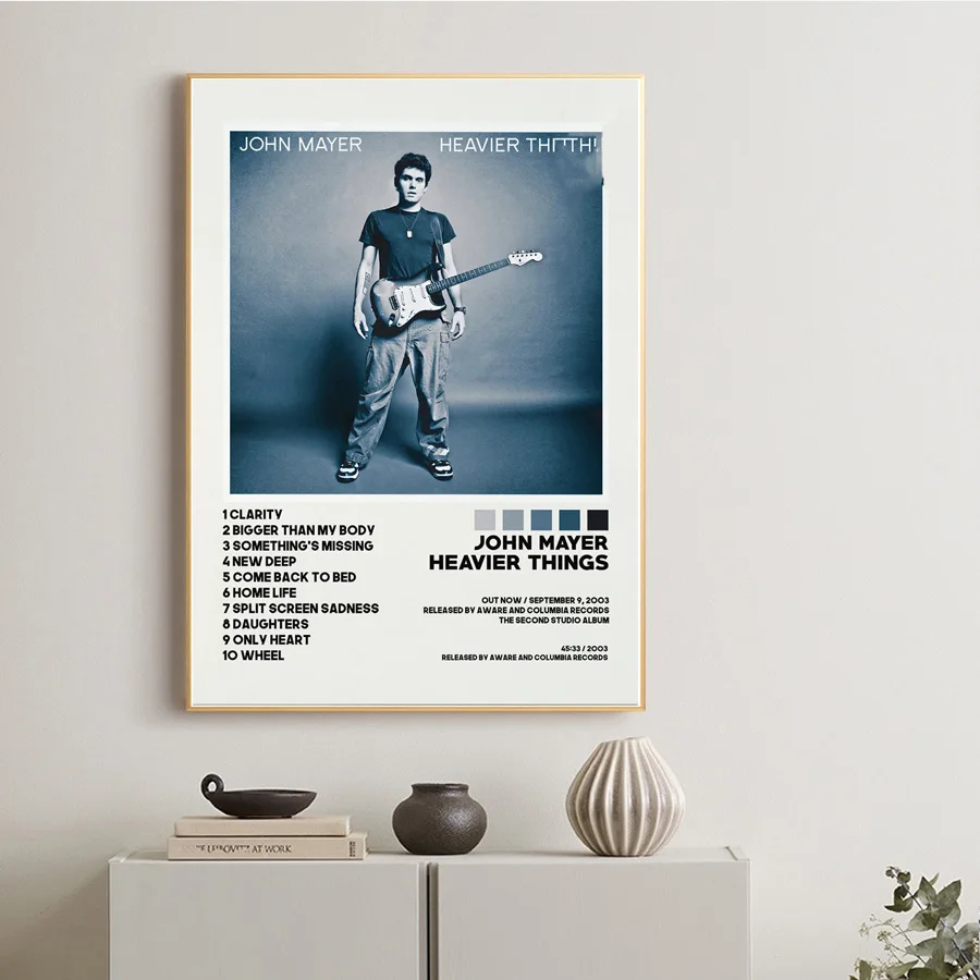 John Poster Mayer Where The Light 음악 앨범 커버 포스터 프린트 캔버스 페인팅, 벽 예술 그림, 거실 홈 데코, 신제품