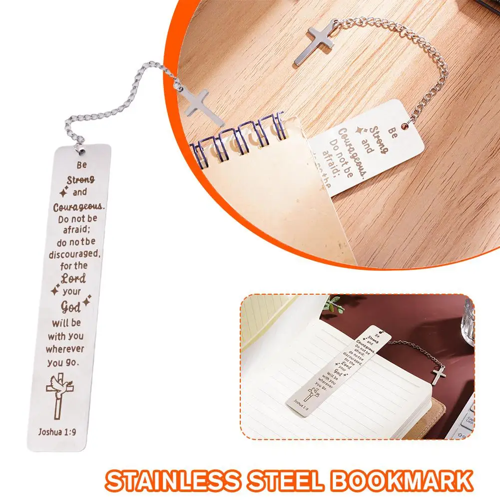 Creative Metal Bookmark With Cross Pendant Inspirational Day Student Stationery Page Reading Book Mark Teacher's Book Gifts K0J9