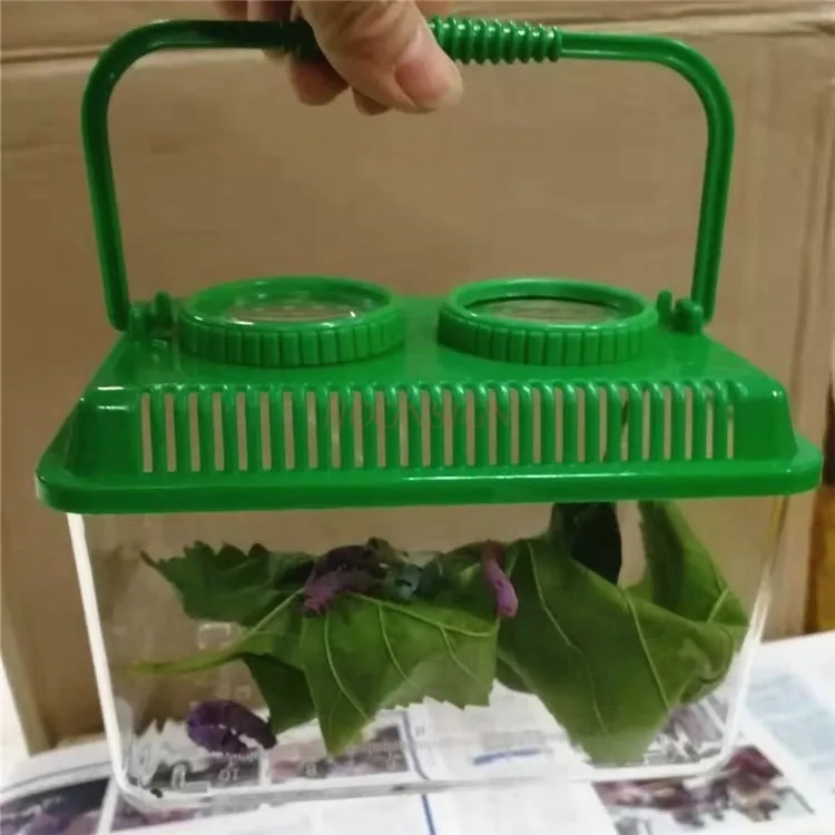 

Viewer Container with Tweezers Built in Double 5X Magnifier and Ruler to Catch & Observe Spider Frog Silkworm and Reptile