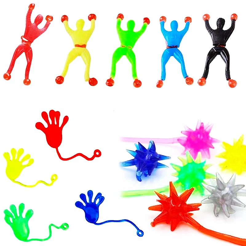

15Pcs Mini Soft Plastic Sticky Hand Meteor Hammer Wall Climber Kids Birthday Party Favors Set Toys Pinata Filler Carnival Prize