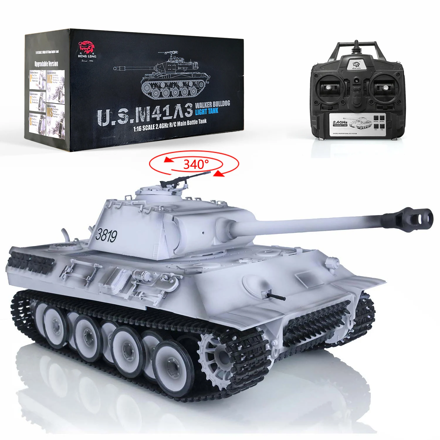 Henglong 1/16 German Panther V RTR RC Tank 3819 With 2.4Ghz Radio Control 7.0 Plastic Version Model For Christmas Present 4
