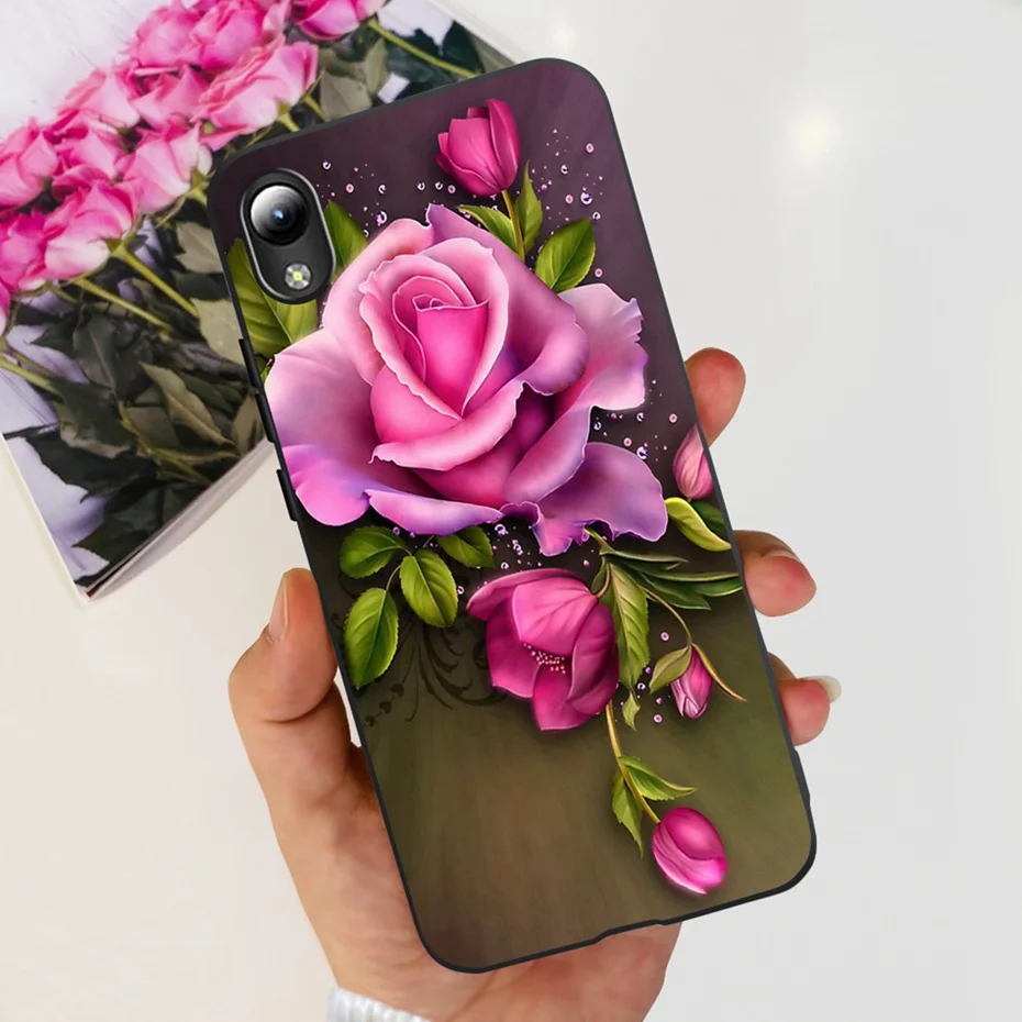 Lovely Printing Black Silicon Soft Back Cover Phone Case