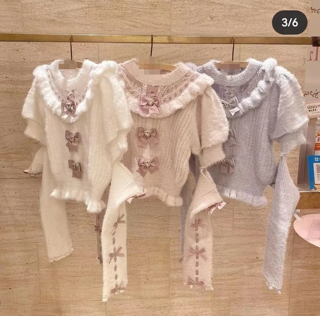 

Cute Sweet Knitted Sweater Casual Oversleeve Sweater Top Fashion Autumn Winter Pullover Sweater for Women