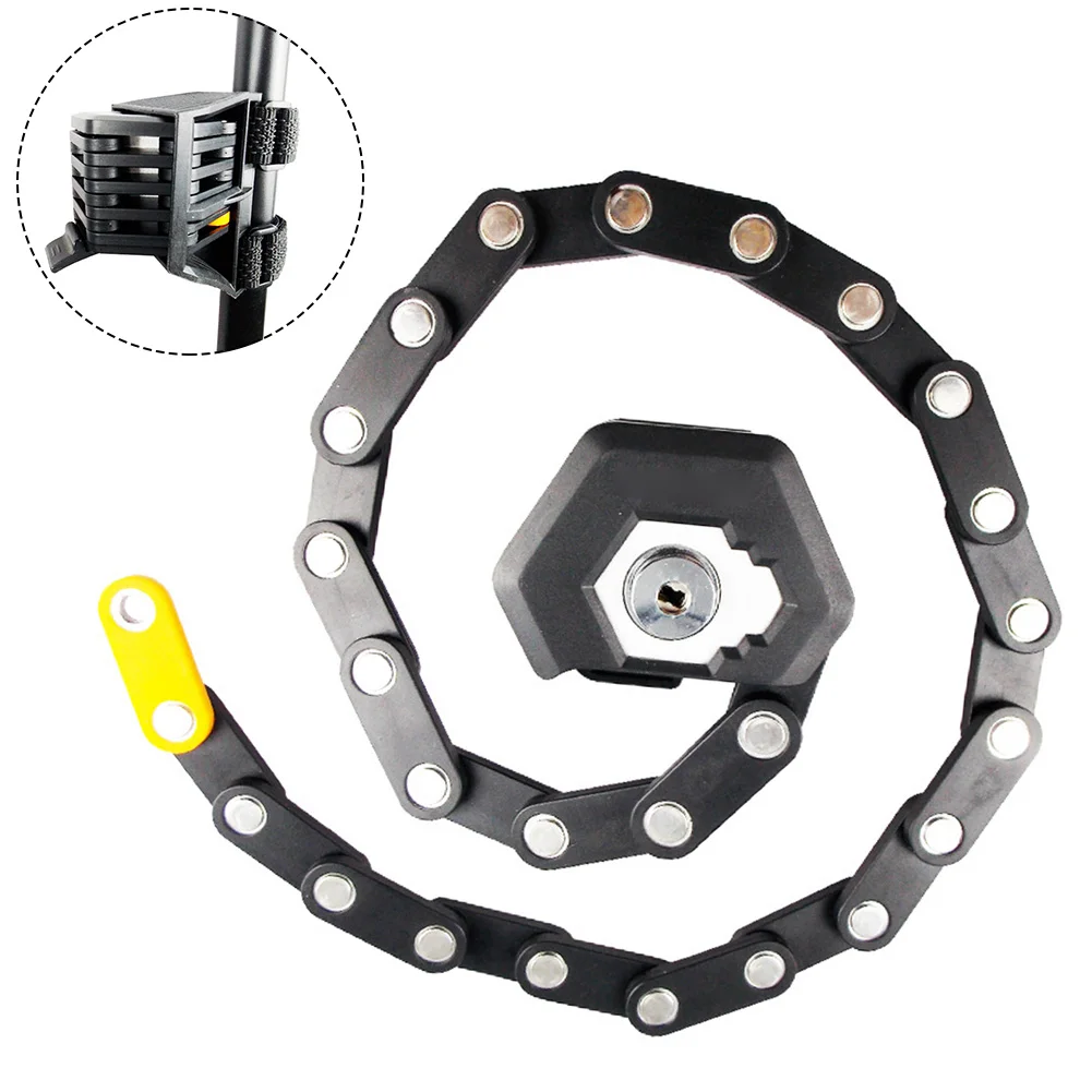 

Bicycle Lock Foldable MTB Road Bike Hamburg Anti-Theft Lock High Security Scoote Zinc Alloy Chain, ABS Protective Coating