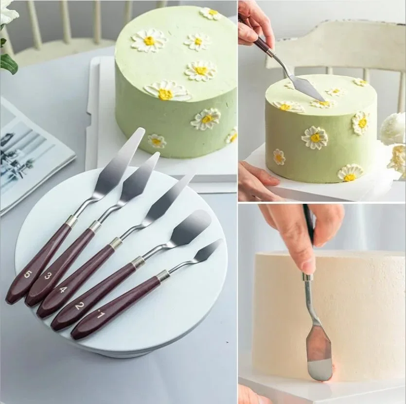 Cake Spatula Cake Spatula Stainless Steel Butter Cream Smoother Scraper Cream Knife 1pc Kitchen Baking Tools