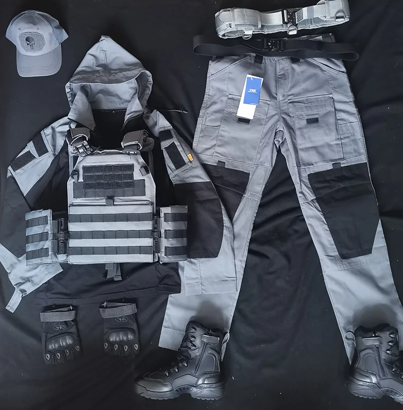 WGUrbanGrayHoodedFrogSuitSuitTacticalLongSleevedFrogSkinCs