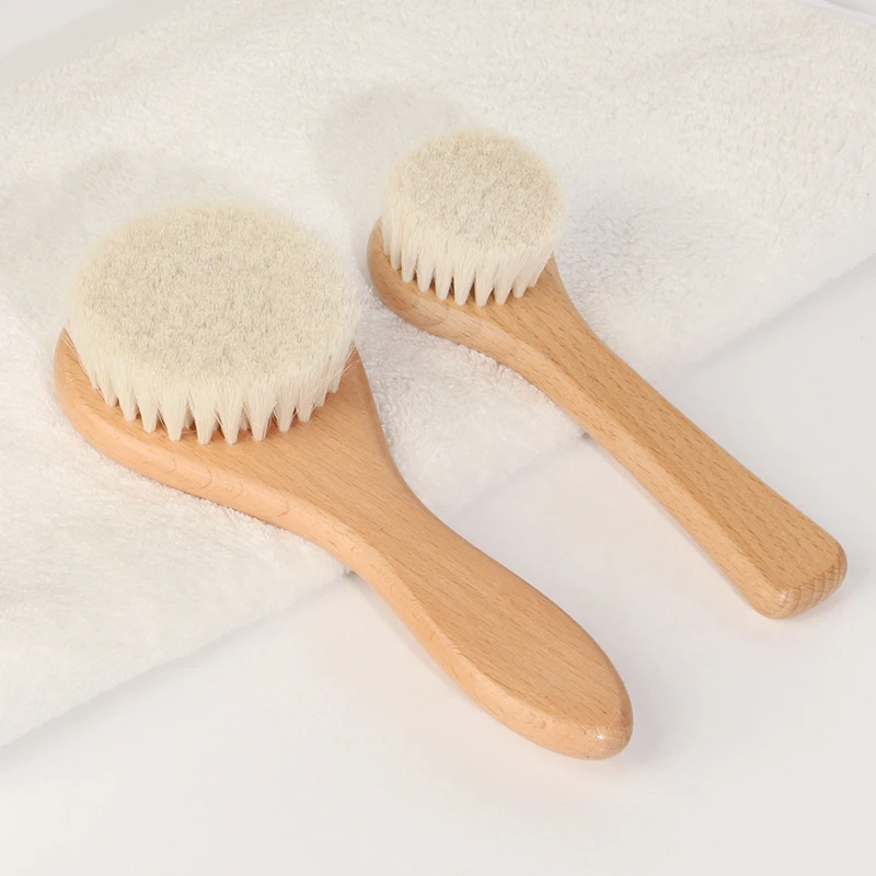 Baby Care Beech Wooden Handle Brush Baby Hbrush Newborn Infant Comb For Head Massager For Shower Pure Natur