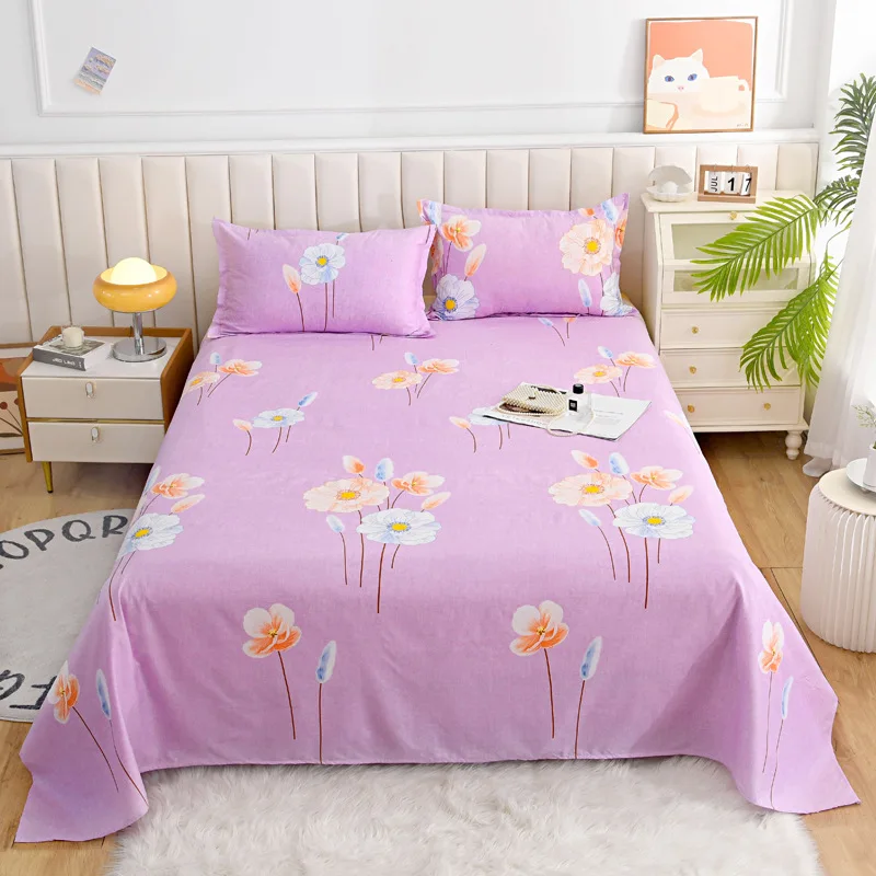 Aloe Vera Cotton Sheet Sheet Double Bed Brushed Chemical Fiber Sheet One Bedding Item Pillowcase Need Order 6