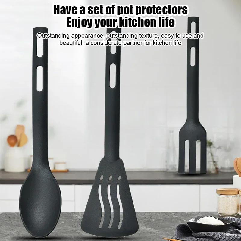 Description Picture 2 of item3PCS Mini Nylon Kitchen Utensils Set For Kids Kitchen Cooking Tools Slotted Turner Solid Spoon Fork Spade Fork Spoon Dinnerware