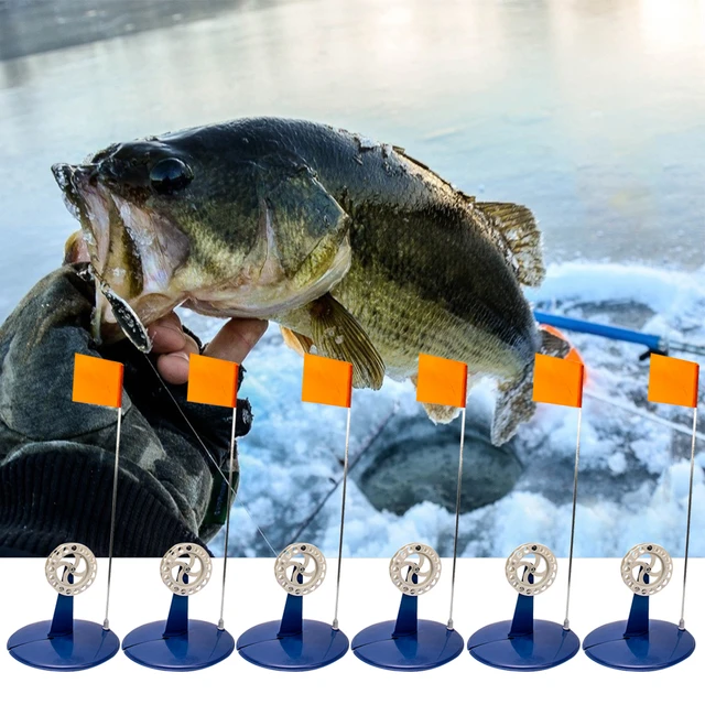 6pcs/set Tip Up Ice Fishing Pole Convenient Braking System Automatically  Winter Ice Fishing Flag Indicator Equipment Tackle Tool - AliExpress
