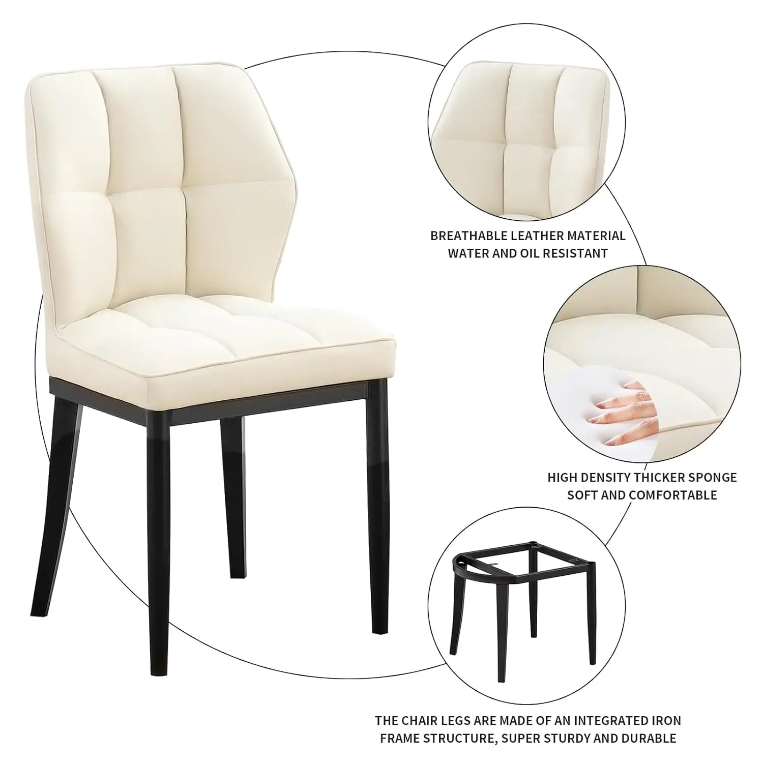 Mid-Century Modern Dining Chairs Set 4