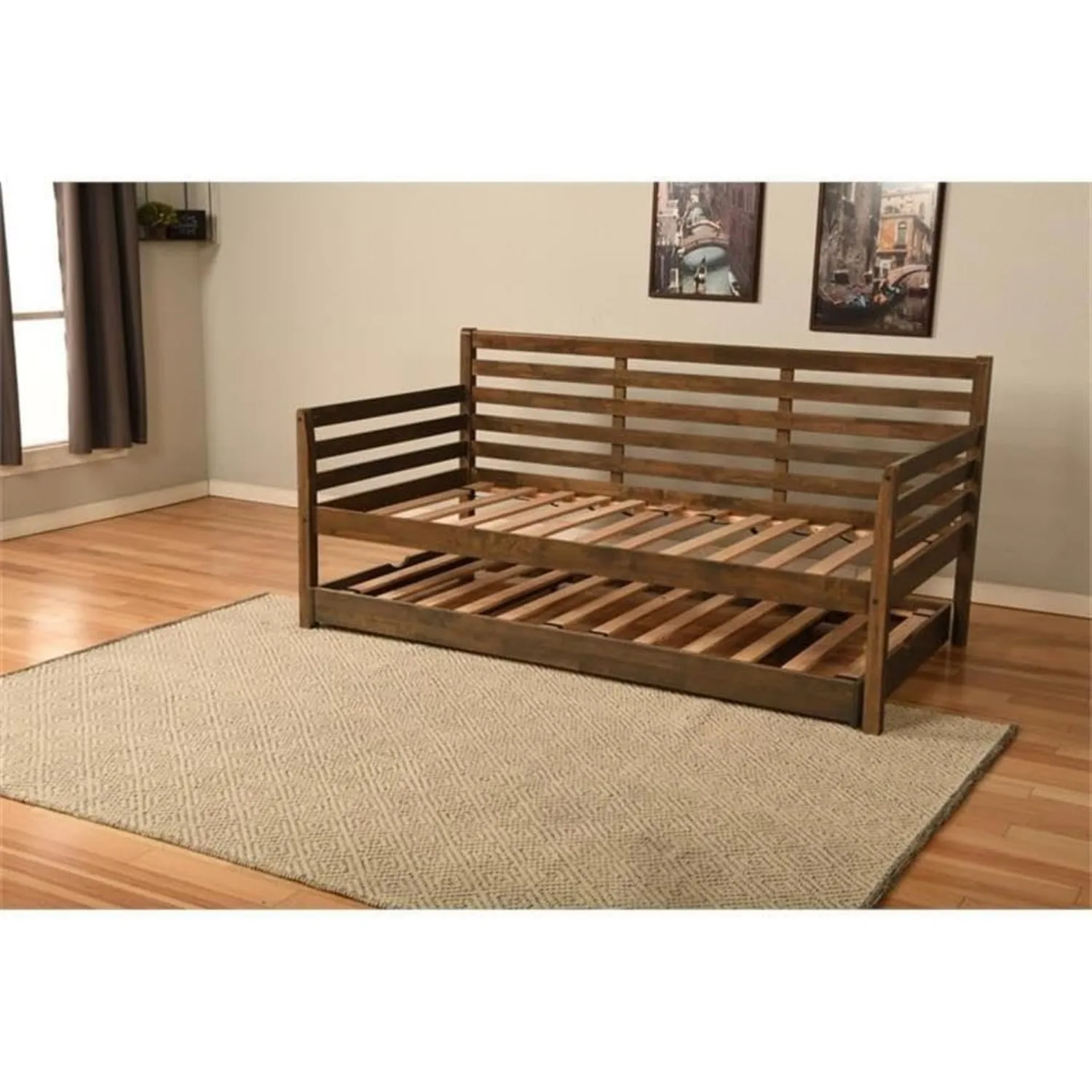 Furniture Twin to King Size Daybed with Pop Up Trundle in Wood,No Box Spring Needed, Easy Assembly,Up to 500 lbs Weight Capacity 6