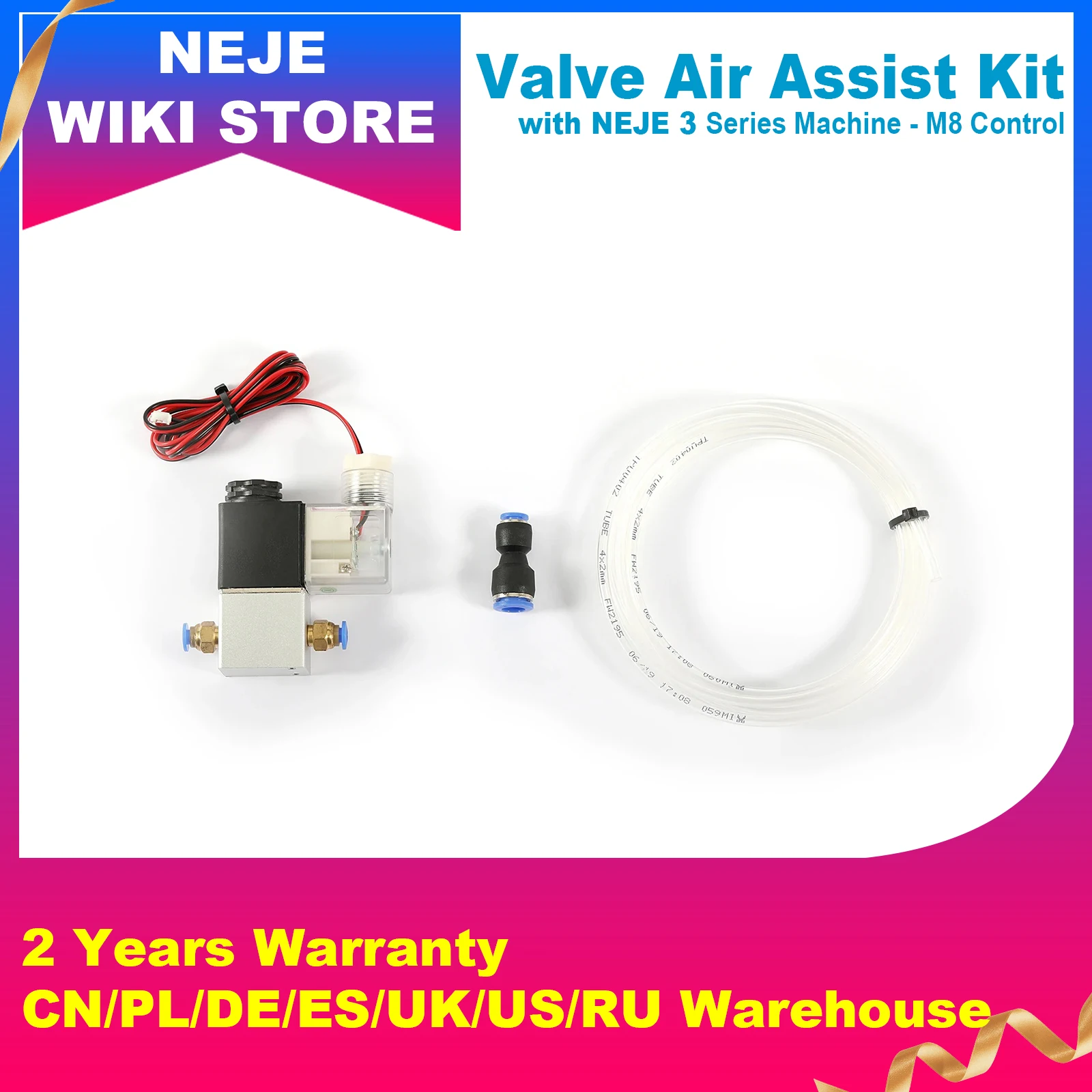 

NEJE Valve Air Assist Kit for Laser Module with NEJE 3 Series Laser Engraving Machine Wireless CNC Cutter Engraver -M8 Control