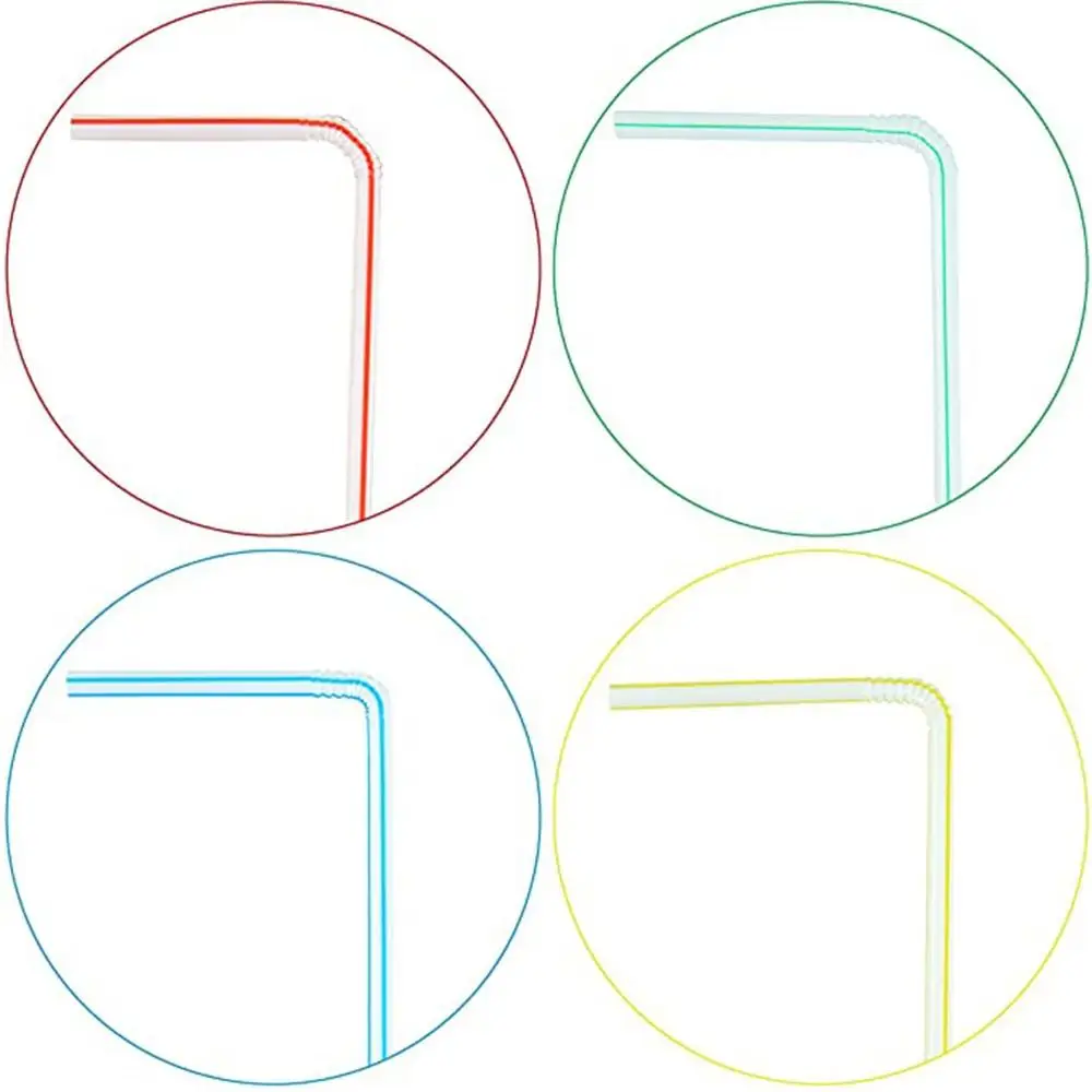 Plastic straws 100Pcs Colorful Disposable Plastic Curved Drinking Straws Reusable Straw 21cm Wedding Party Bar Drink Accessories Birthday