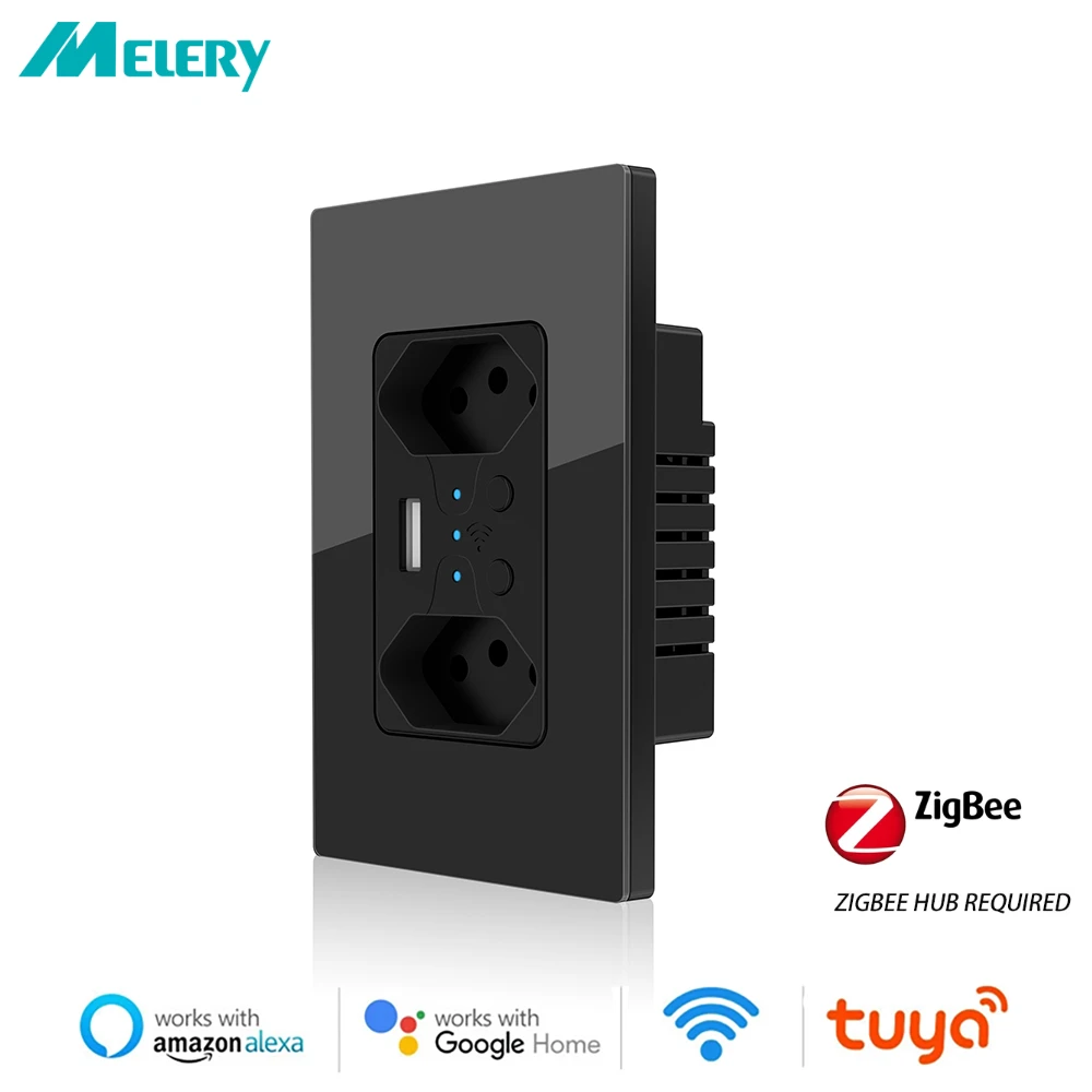 WiFi Smart Brazilian Wall Socket USB Electric Brazil Plug Switzerland  Outlets Plastic/Glass Panel Remote Tuya Alexa Google Home - AliExpress