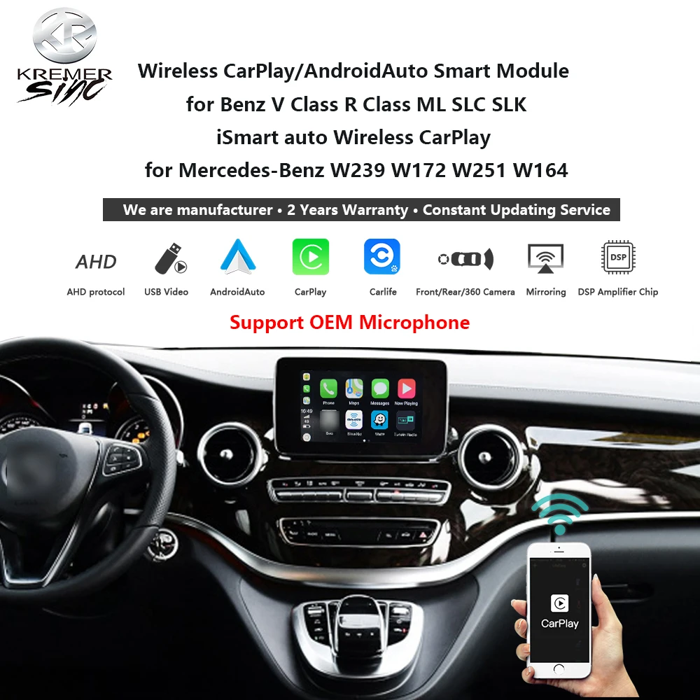 Mirror Wireless Apple Carplay Androidauto Retrofit Ismart Auto For