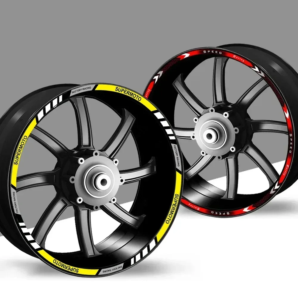 10 "12" 17 "18" オートバイホイールステッカー反射ハブストライプリムデカールオートバイスクーターアクセサリーホンダ、ヤマハ — free download