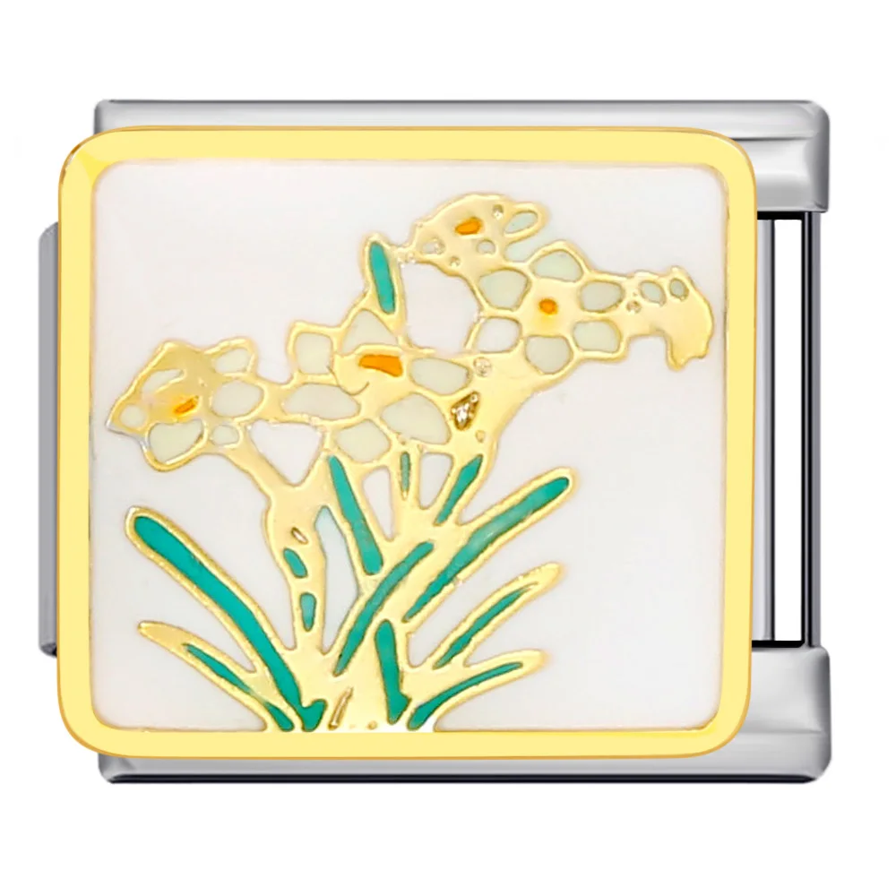 Stilvolle Bunte Cartoon Rosa Spielzeugblume Italienischer Charm-Anhänger Passend für 9mm Schmuck Edelstahl-Armbänder DIY Herstellung Frauengeschenke – Detail 2