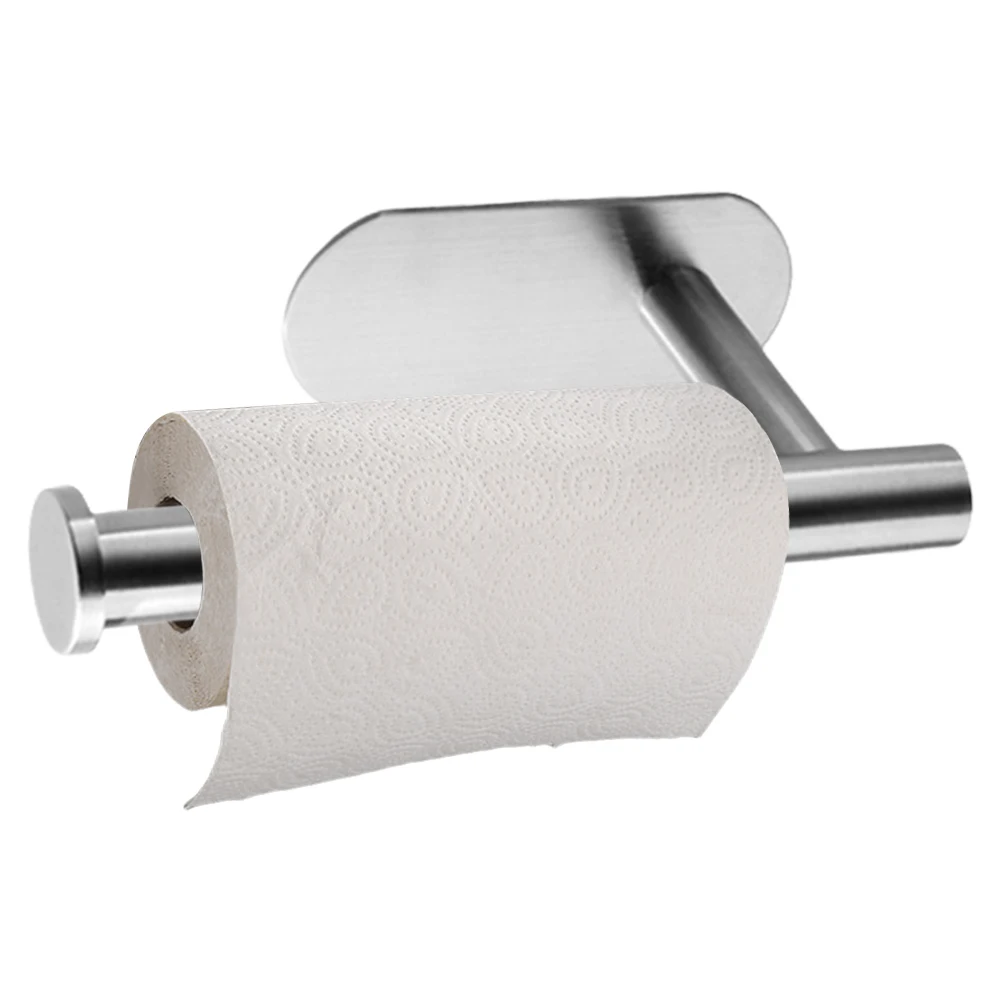 Stainless Steel Paper Towel Holder Self Adhesive Wall Mount Tissue Towel Holder Under Cabinet Tissue Hanger for Bathroom Kitchen